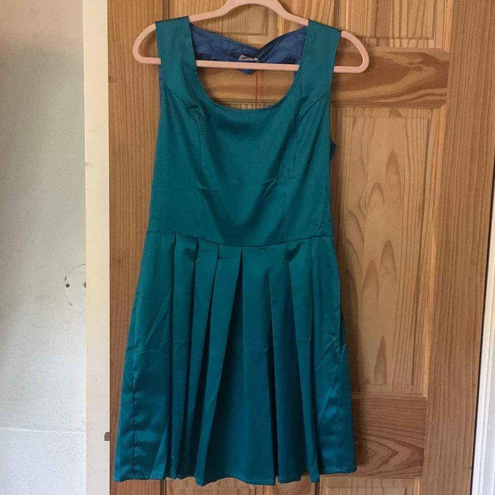 Fiorucci Teal Pleated Dress